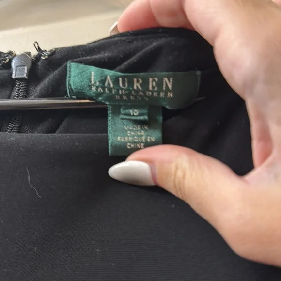 Lauren Ralph Lauren Black Long Sleeve Dress with Belt - Picture 3 of 3